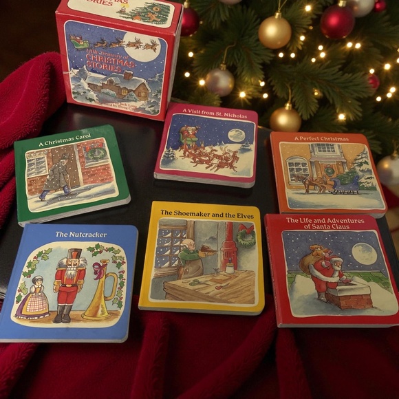 Vintage Little Treasury of Christmas Stories miniature board books in case 1987 - Picture 1 of 7
